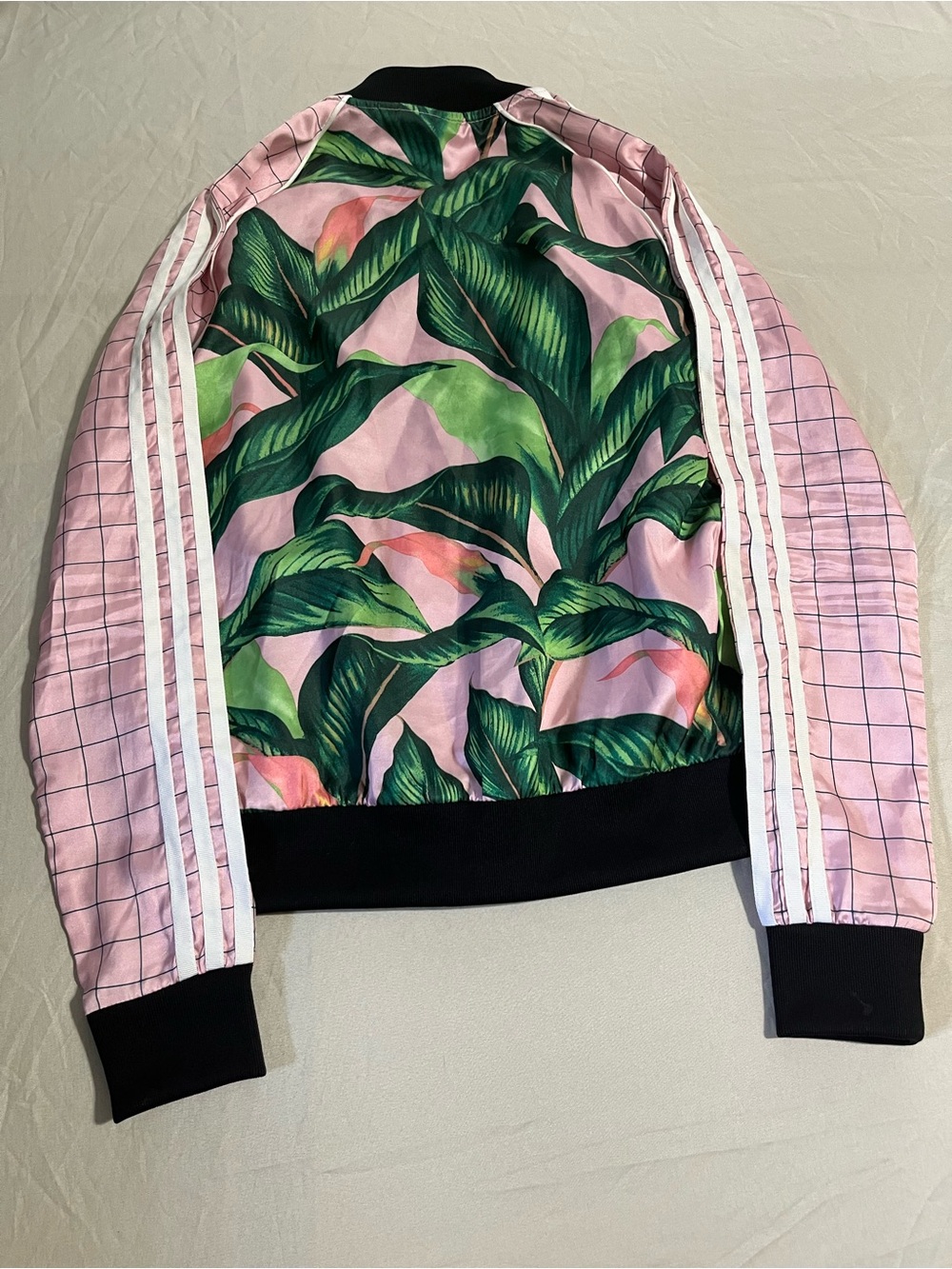 adidas Pink & Green Tropical Bomber Jacket - Women's Size XS - Picture 4 of 4